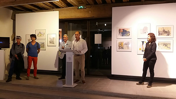 Baiona, Iruñea y Hondarribia convertidas en dibujo en el Euskal Museoa