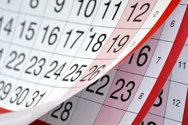 Calendario  de actividades del primer trimestre